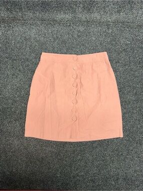 Pink Scallop Mini Skirt Coquette Feminine Girlie Flirty Buttons Whimsy Chic